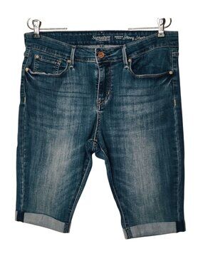 Signature Levi Strauss Womens 14 Bermuda Shorts W32 Modern Skinny Grunge
